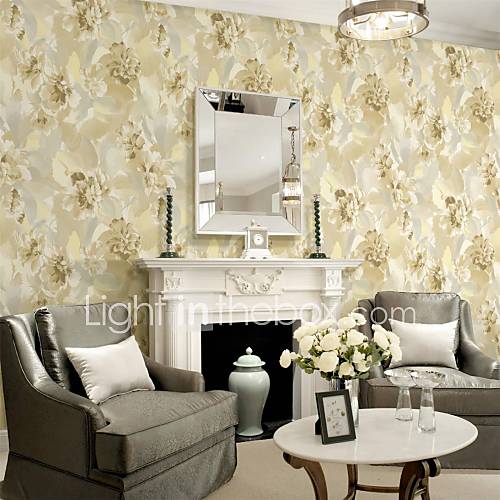 Contemporary Floral Non Woven Wallpaper