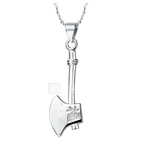 Elegant Axe Shape Womens Slivery Alloy Necklace(1 Pc)