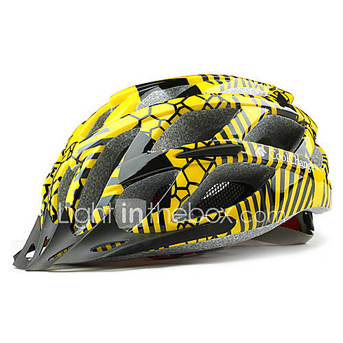 CoolChange 27 Vents Yellow EPS Integrally molded Cycling Helmet