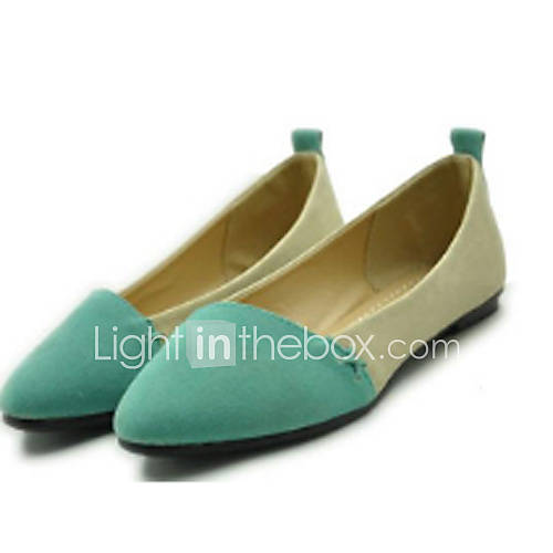 Hushan Womens Casual Faux PU Leather Comfort Flat Shoes(Green)