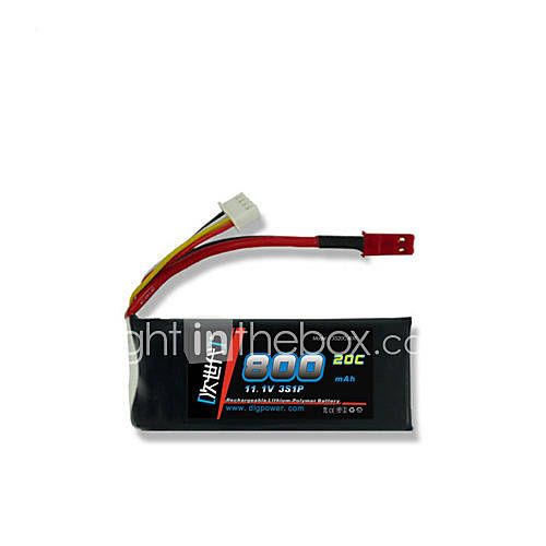 DLG 11.1V 3S 800mAh 20C Li Po Battery(JST Plug)