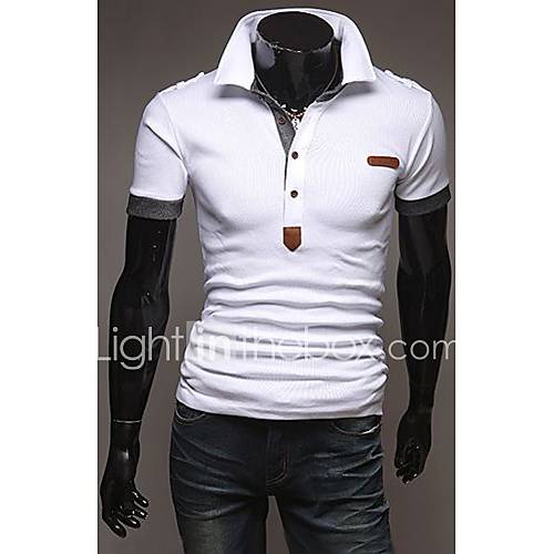 Mens Sewn on Badges Slim POLO Shirt