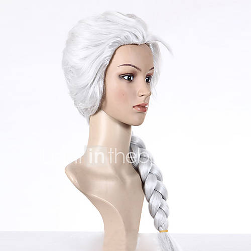 Frozen Snow Queen Princess Elsa White Cosplay Wig