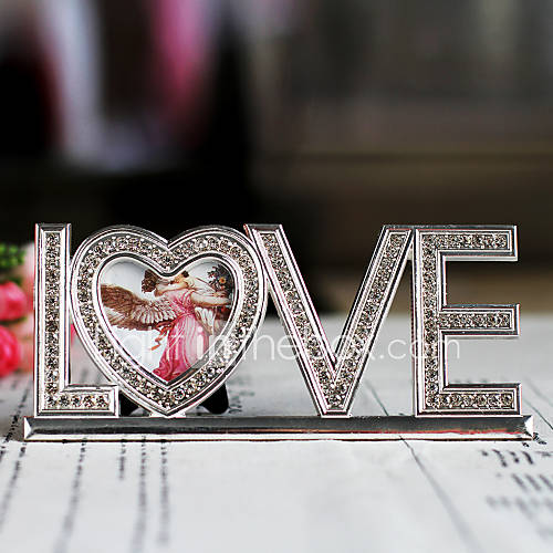 Contemporary Style Love Rhinestone Picture Frame