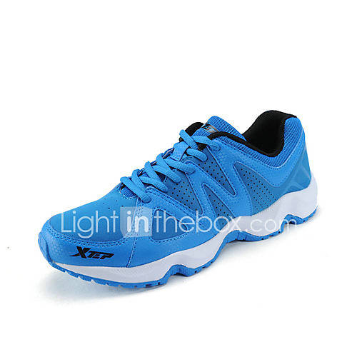 Xtep Mens Blue Suede Synthetic Leather Running Shoes