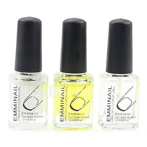 3PCS Nail Art Nursing Care Set(Softener,Nutritional OilsTop Coat Polish)