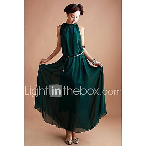 Womens Beautiful Sleeveless Chiffon Maxi Dress