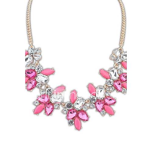 European and America Style (Flowers) Resin All Match Chain Statement Necklace (More Colors) (1 pc)