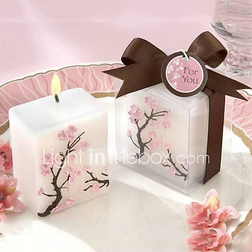 Cubic Peach Blossom Pattern Hand Crafted Candles