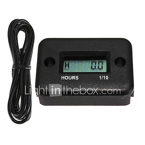 1 LCD Water Resistant Hour Meter for Motor   Black (1 x AG13)