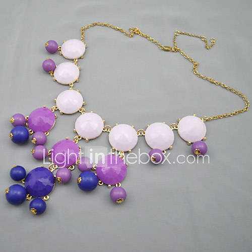 Womens Fashion Gradient Ramp Color Beads Necklace