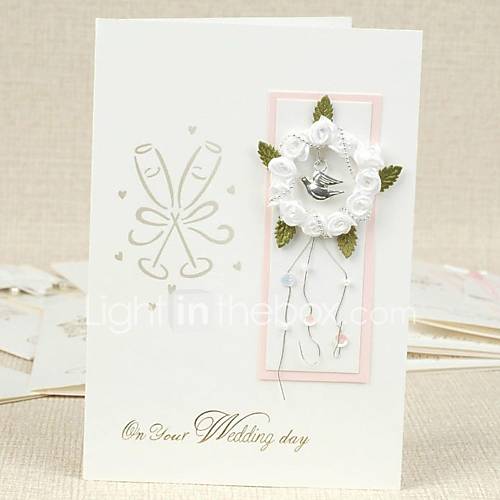 On Your Wedding Day Greeting Card with White Flower for Wedding