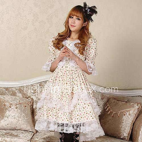 Beautiful Princess Lace lolita Tree leaf Dress Classy Lovely