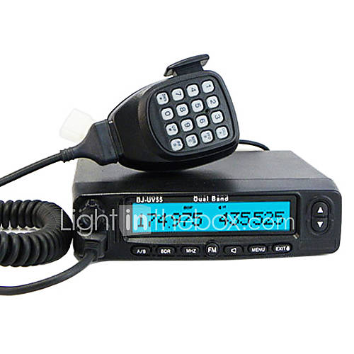 New UHF35W VHF 45W 128CH BJ UV55 Mobile Vehicle Radio for Bus/Taxi/Car/Radio/Interphone Mobile with FM LCD A0857A Fshow