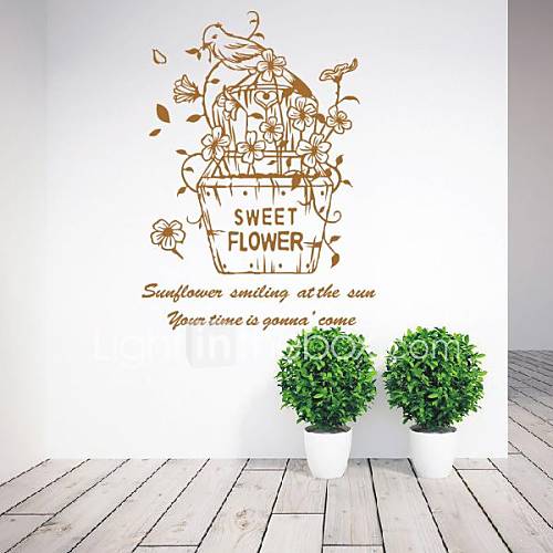 Botanical Romantic Bird Flower Wall Stickers