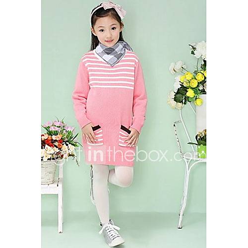 Girls Lovely Cotton Stripes Long Sleeve Sweaters