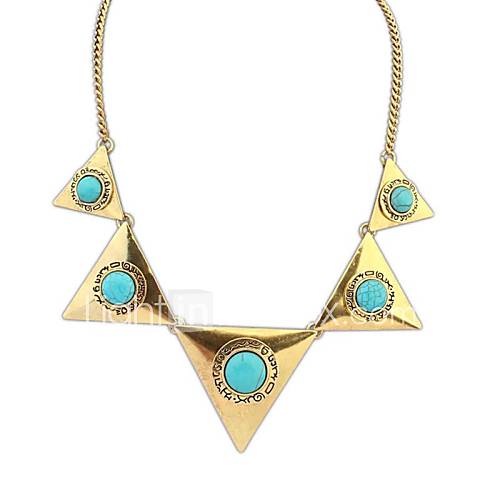 Womens European America Vintage (Triangles) Alloy Resin Party Statement Necklace (More Color) (1 pc)
