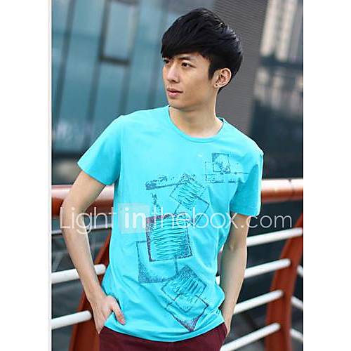 Mens New V Neck Slim Short Sleeve Leisure Top