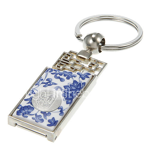 8G Chinese Style Flower Pattern with Keychain USB Flash Drive