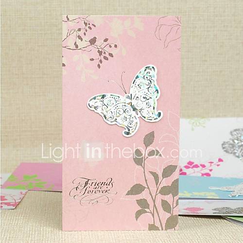 Butterfly Theme Pink Side Fold Greeting Card
