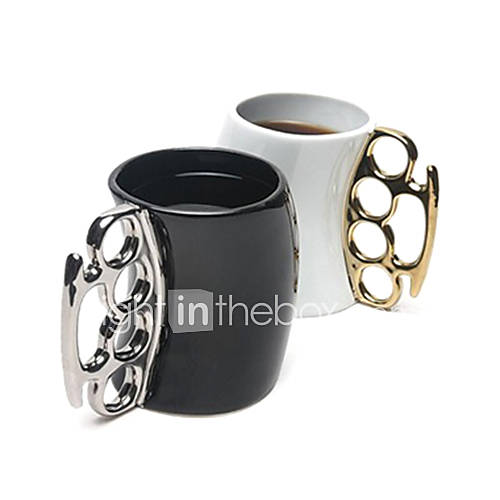 Elegant Mug with Finger Handle,Ceramic 30oz Random Color