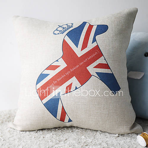 Cute Cartoon Horse with Britain Flag and Tiara Decorative Pillow Cover