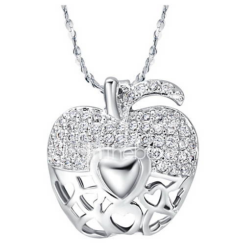 Vintage Apple Shape Silvery Alloy Womens Necklace(1 Pc)