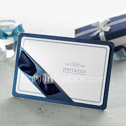 Elegant Wedding Invitation With Ribbon   Set of 50 (More Colors)