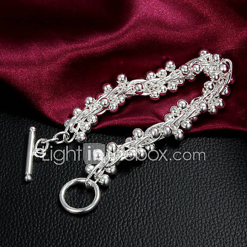 High Quality Classic Silver Silver Plated Beads Linked Charm Bracelets