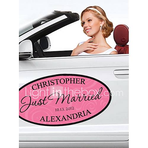 Personalized Looped Pattern Wedding Window/Car Cling (More Colors)