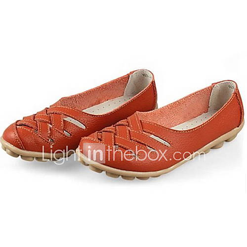 Faux Leather Womens Flat Heel Comfort Loafers Shoes(More Colors)