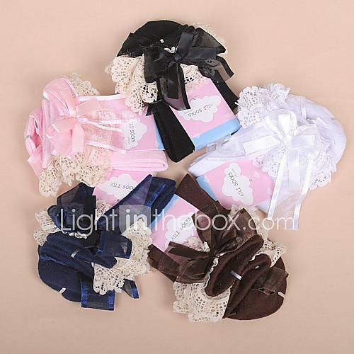 Childrens Cotton Lace Stockings 5 Pairs