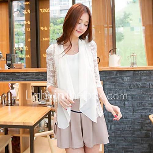 Womens Lace Chiffon Coatigan