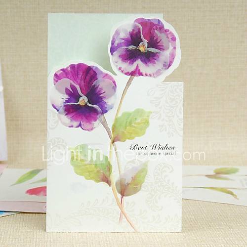 Butterfly Orchid Pattern Side Fold Greeting Card for Mothers Day