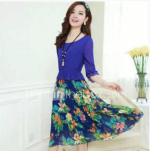 Womens Flora Print Bohemia Mid Dresses (More Colors)