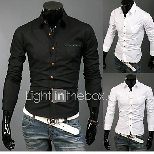 Mens Spring New Fashion Long Sleeve Casual Shirt