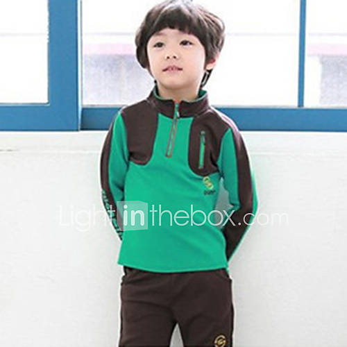 BoyS Casual Contrast Color Long Sleeve Clothing Sets