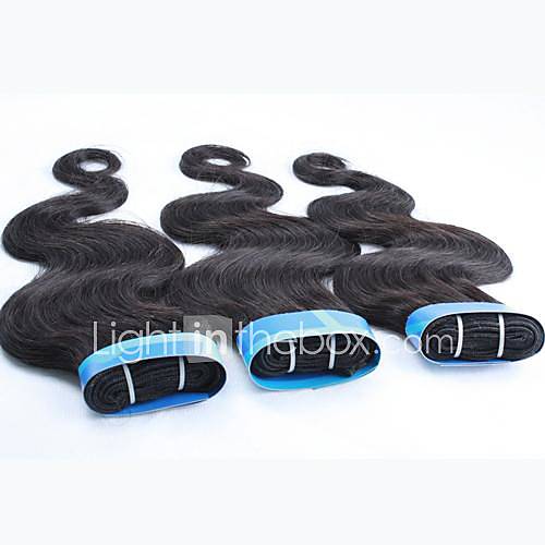 18 Inch 4Pcs Color 1B Grade 4A Indian Virgin Body Wave Human Hair Extension