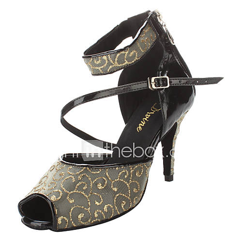 Womens Leatherette Ankle Strap Sandals Latin Dance Shoes