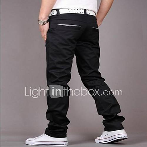 Mens Fashion Casual Long Pants(Belt Not Included)