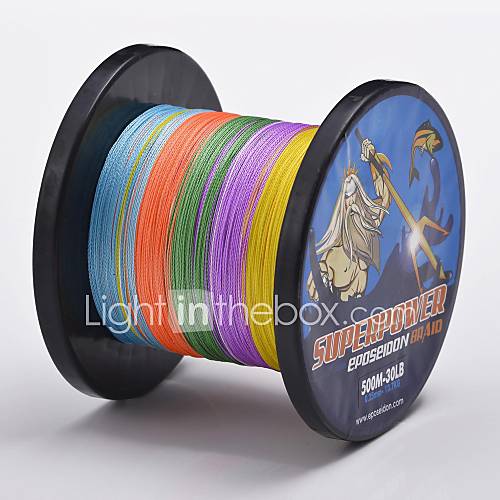 500M Multicolor 80LB 0.50mm 36.4kg 4 strand 100%PE Spectra Fiber Dyneema Braided Fishing Line