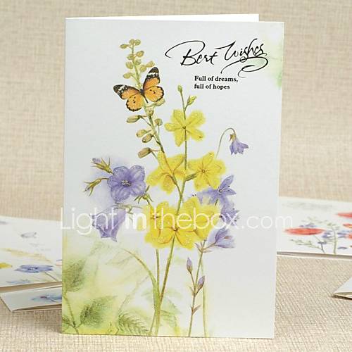 Morning Glory Pattern Side Fold Greeting Card