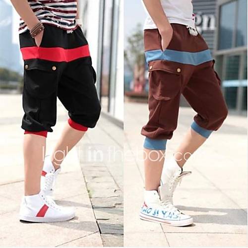 Mens Fashion Casual Cropped Contrast Color Shorts
