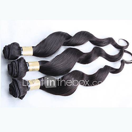 18 18 20 20 Color 1B Grade 4A Peruvian Virgin Loose Wave Curly Human Hair Extension