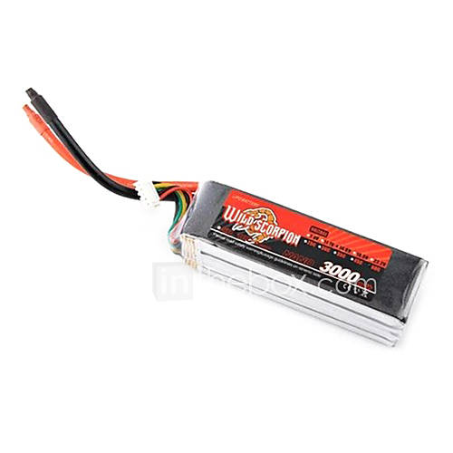 Wild Scorpion 7.4V 2S 3000mAh 60C Li Po Battery(T Plug)