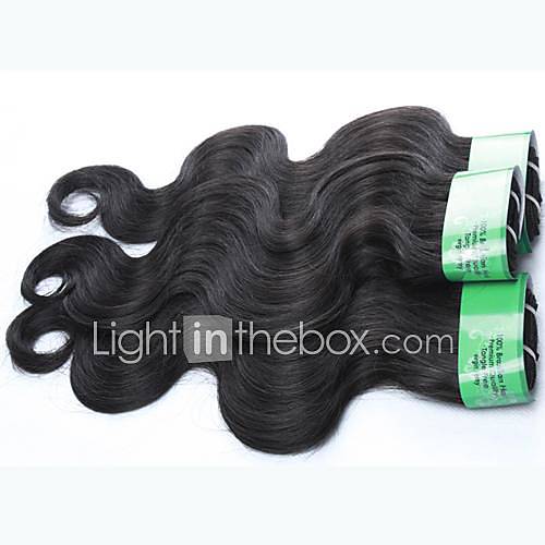 14Inch 4Pcs Color 1B Grade 4A Brazilian Virgin Body Wave Human Hair Extension