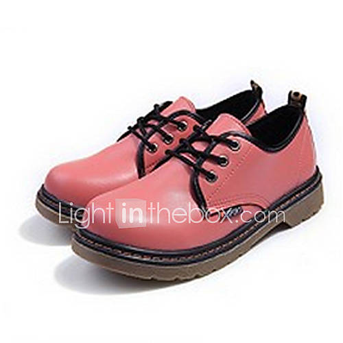 Hushan Womens Comfort Faux PU Leather Shoes(Pink)