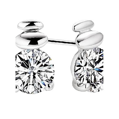 Stylish Silver Plated Silver With Round Cubic Zirconia Womens Earring