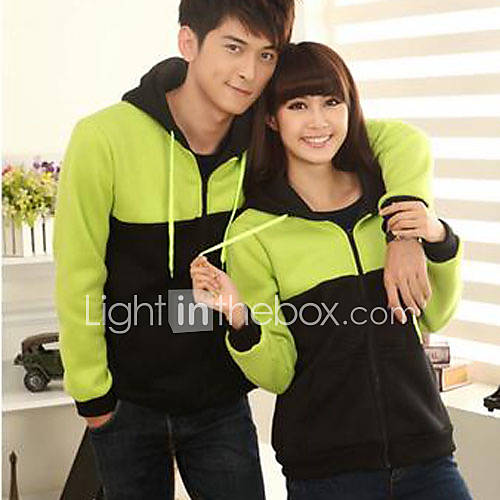 Aiyifang Casual Hoodie Long Sleeve Lovers Coat(Green)