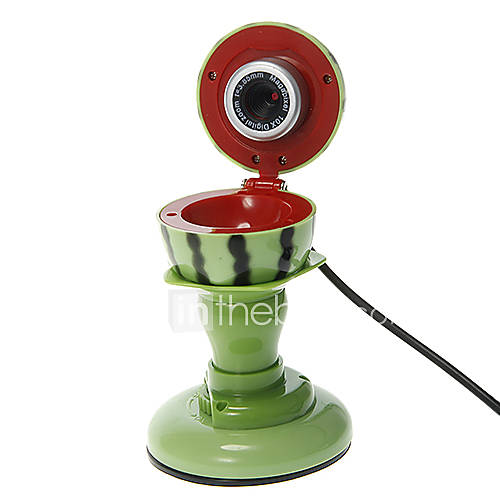 Watermelon Shaped Desktop 8 Megapixel Webcam with Mic